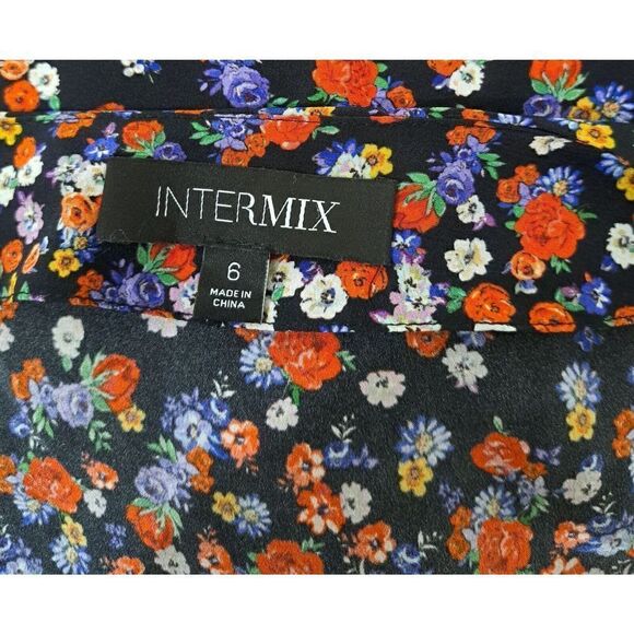 Intermix Womens Small 100% Silk Peplum Floral Top Longsleeve - Picture 6 of 9